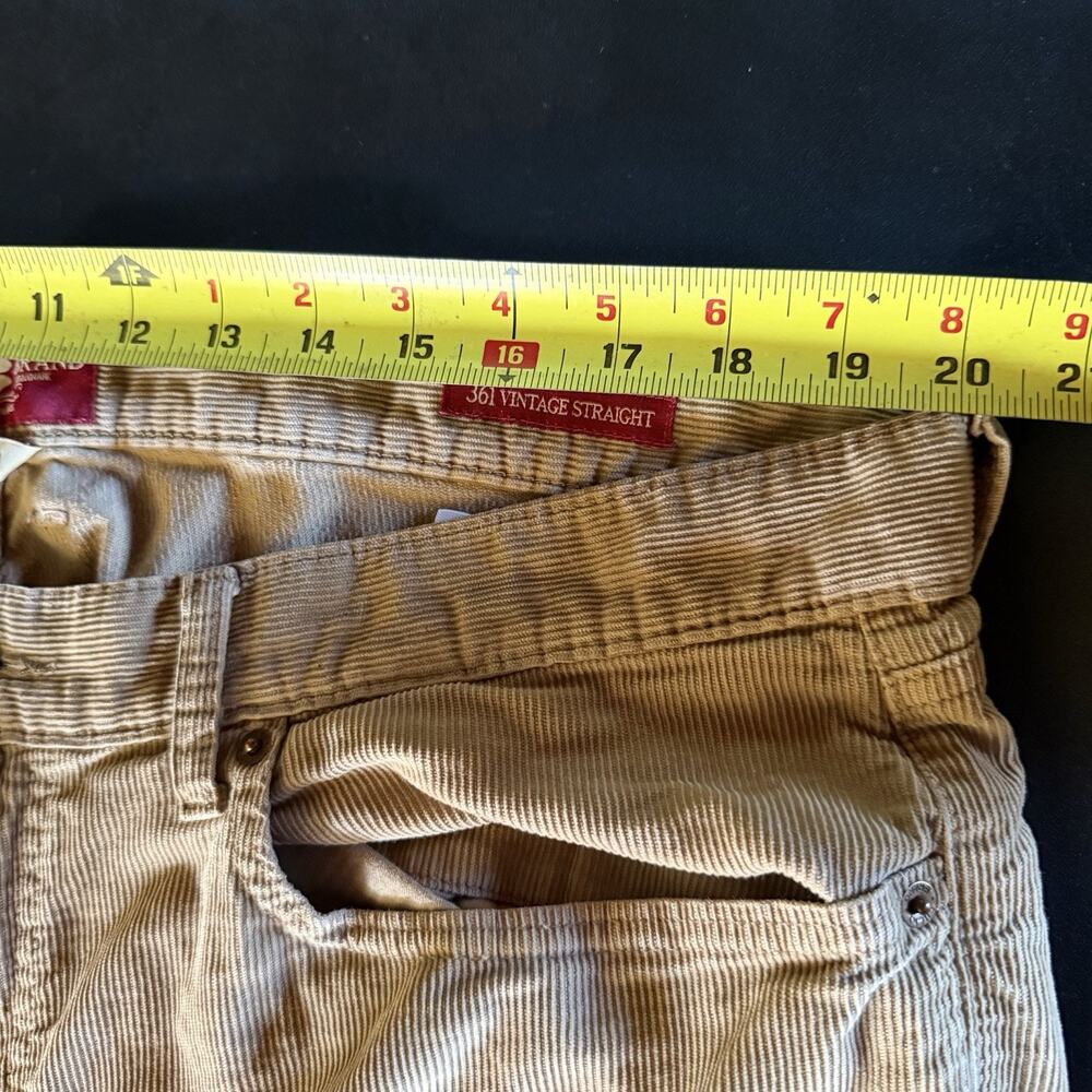 Lucky Brand 361 Vintage Straight Corduroy Pants Mens 40x32 Khaki Beige Cotton - Picture 3 of 12